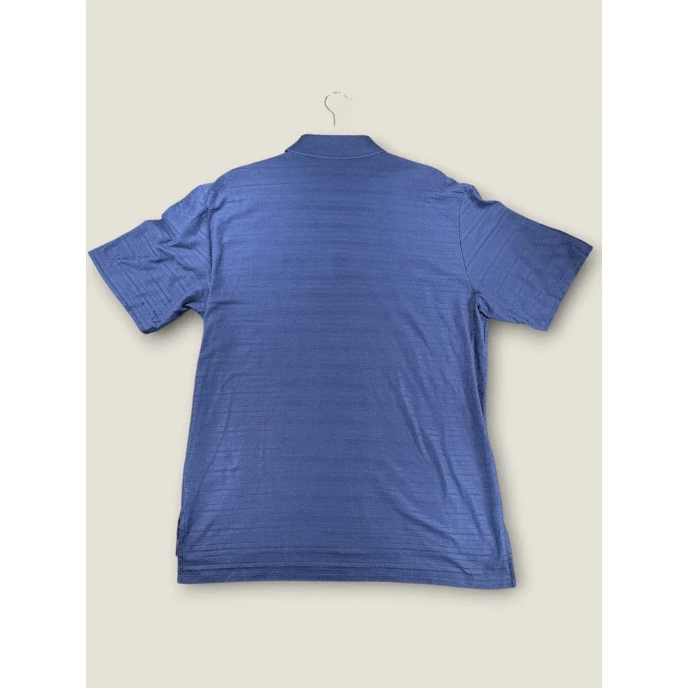 Polo Golf Ralph Lauren Blue Textured Cable Knit Pima Cotton Polo Shirt Men M
